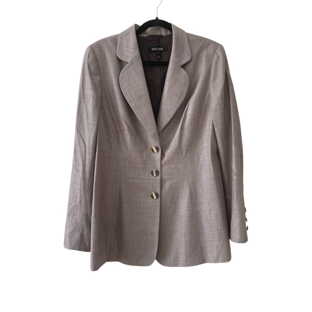 Escada Tailored Blazer Quiet Luxury Old Money Designer Jacket Size 44